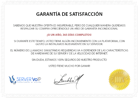 servervoip garantia