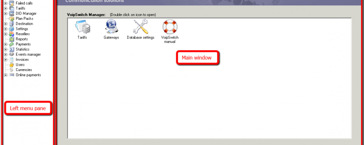 elementos del panel de configuracion vsm