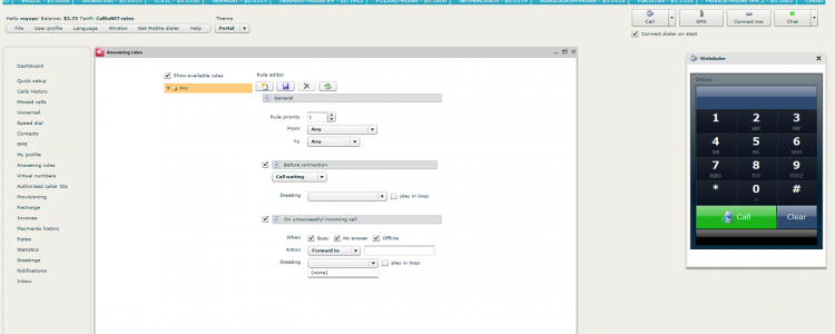 softphone web dialer vsportal de voipswitch